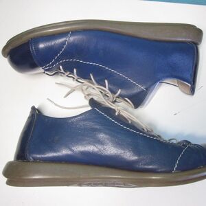 Julie Dee Blue Leather Cap Toe Lace Ups Size 8